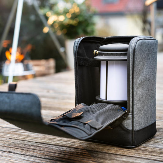 Geöffnete Transporttasche mit LM500 im Inneren