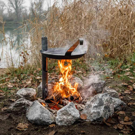 Campfire holder wrought iron pans