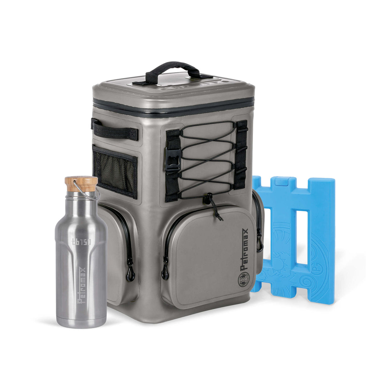 Cooling backpack with ice pack & insulated bottle