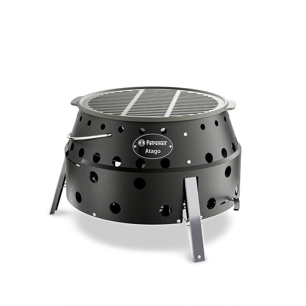 Atago Black - Ultra-mobile barbecue & fire bowl with cast iron