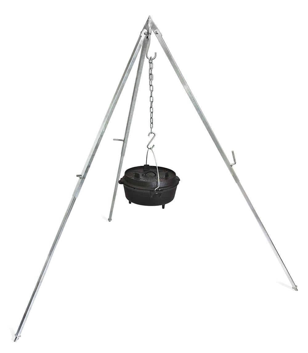 3 stilted outdoor kettle tripod Tripod with chain & hook " Buy now! – Petromax