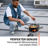 Grill fire pan with handle