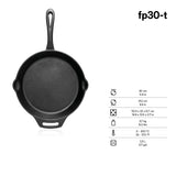 Patelnia Żeliwna z rączką 20-40 cm