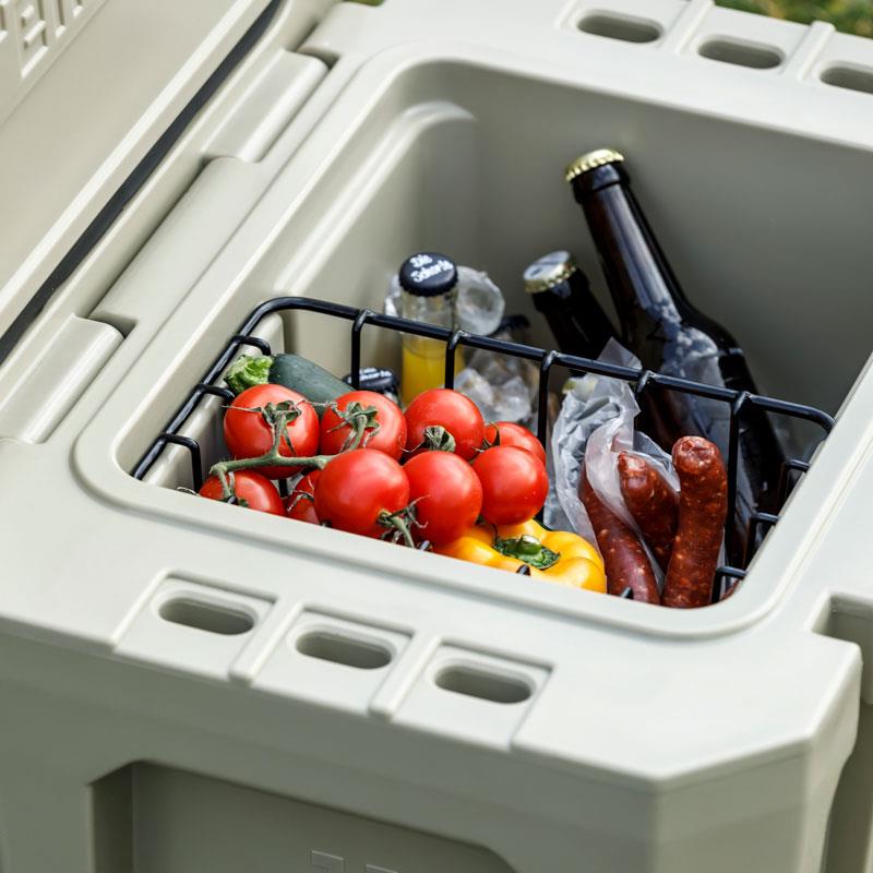 Cool box KX25 olive incl. seat cushion, basket & divider board