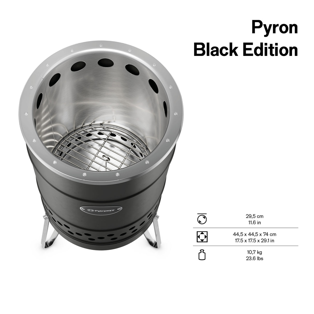Pyron Black Edition fire barrel