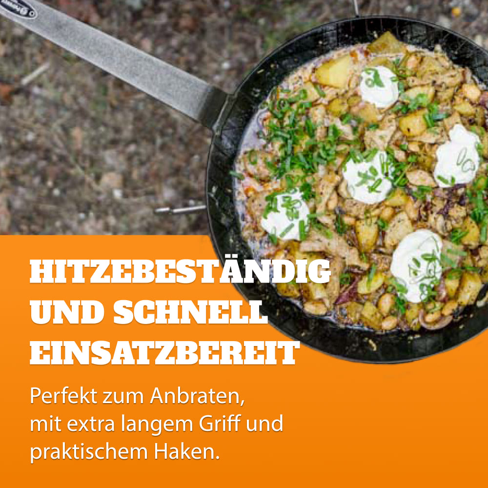 Schmiedeeisenpfanne 20 & 28cm + Griff Set