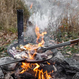 Campfire holder wrought iron pans