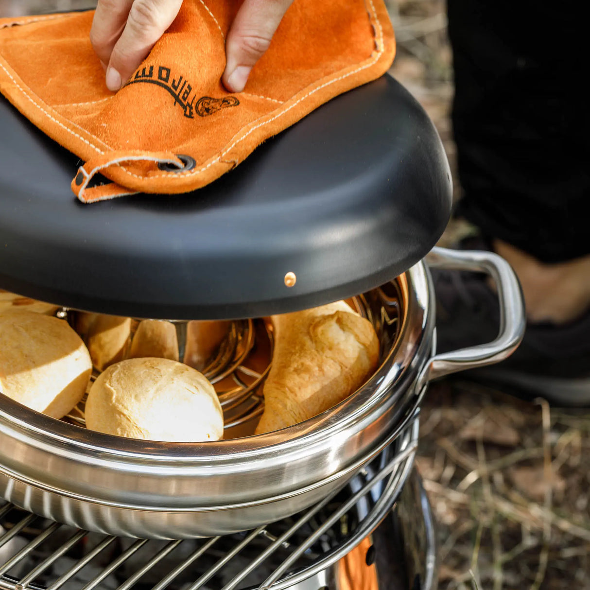 Grill grate camping oven