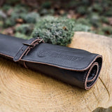 Leather cutlery bag