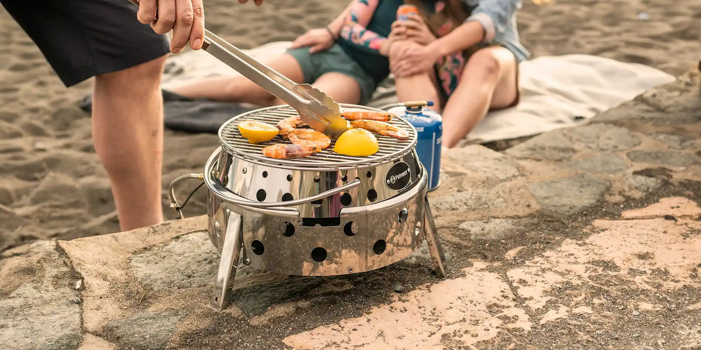 Barbecue au charbon de bois en acier inoxydable pliable pour camping Barbecue au charbon de bois en acier inoxydable pliable pour camping