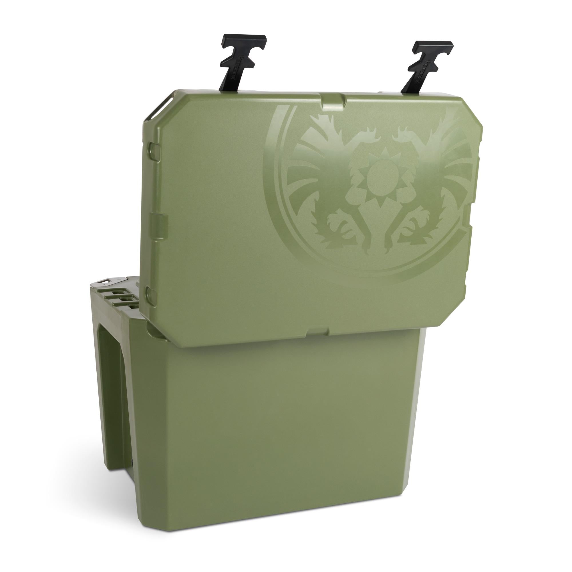 Cool box KX25 olive incl. seat cushion, basket & divider board