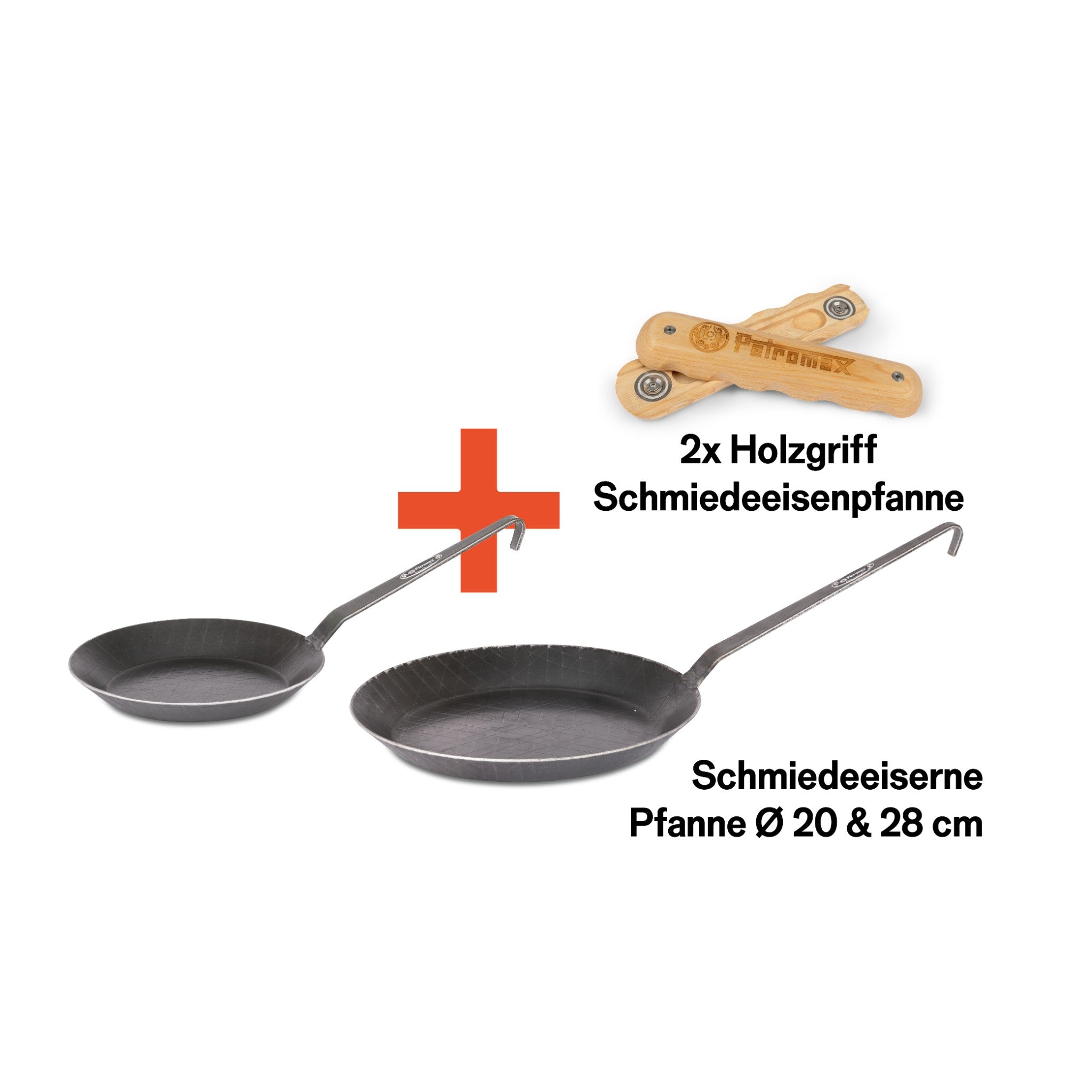Petromax Wrought Iron Pans Set - Pans & Wooden Handles