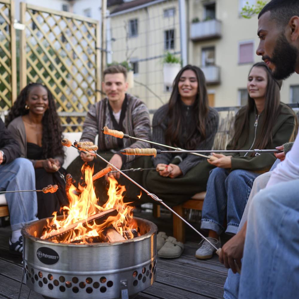 Brochette à pain avec pointe en fonte